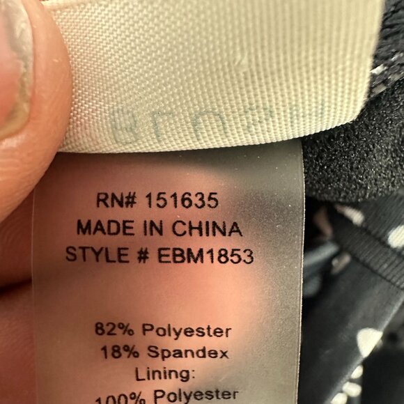 Pinkblush Womens Black & White Polka Dot Ruffled One-Piece Swimsuit Size L - Picture 6 of 7